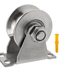 Groove Wheel Pulley Stainless Steel Pulley Block Super Silent Single Pulley Block for DIY Gym Equipment with mounting screws
