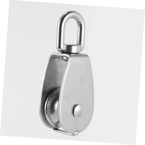 Stainless Steel Pulley Single Block for Fishing Net and Boat Lifting Heavy Duty Swivel Hook for Smooth and Easy Rope Handling