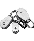 Stainless Steel Pulley M25 Single Wheel Swivel Lifting Rope Pulley Set Lifting Wheel Tools(M25) close-up view of three pulleys