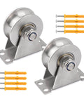 2PCS Groove Wheel Pulley, 304 Stainless Steel Pulley Blocks, Wall Mount Cable Pulley Wheel Duplex Bearings, Screws included