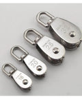 Four stainless steel pulleys, including Stainless Steel Pulley M25 Single Wheel Swivel Lifting Rope Pulley Set Lifting Wheel Tools Crank Pulley(M25)