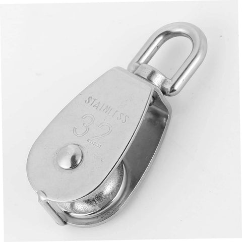 Stainless Steel Pulley Single Block for Fishing Net and Boat Lifting Heavy Duty Swivel Hook for Smooth and Easy Rope Handling