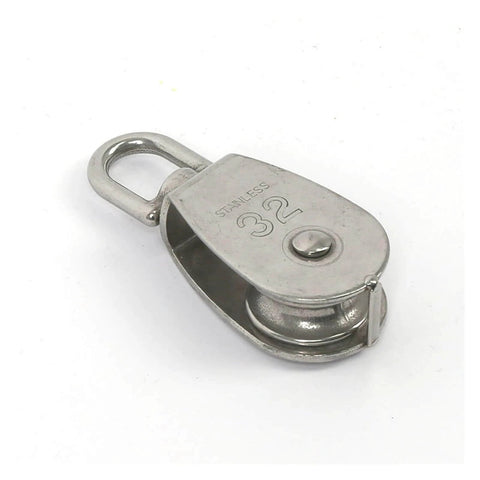 Stainless Steel Pulley M25 Single Wheel Swivel Lifting Rope Pulley Set Lifting Wheel Tools(M25) close-up view