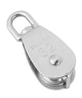 Stainless Steel Pulley Single Block for Fishing Net and Boat Lifting Heavy Duty Swivel Hook for Smooth and Easy Rope Handling