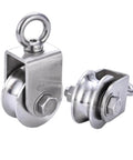 Pulley, Pulley Wheel, 2pcs Heavy Duty Sheaves Track Pulley, 304 Stainless Steel Directional Roller, 360° Rotating Ring visible