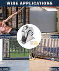 Groove Pulley Wheel for Rope Wall Mounted 2 Pack Stainless Steel Super Silent Cable Pullys Wheels System V Type Blocks Rollers Detachable Duplex Bearing for Gym Equipment Sliding Gate (with Screws) heavy duty stainless pulley wheel for liftin used in gym, gate, and fence applications.
