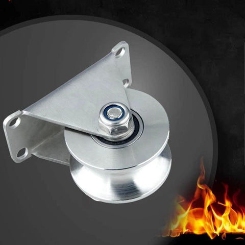 Pulley,Pulley Wheel, 304 Stainless Steel Pulley Groove Sliding Gate Roller Track Wheel,Heavy Duty Caster with dual bearings