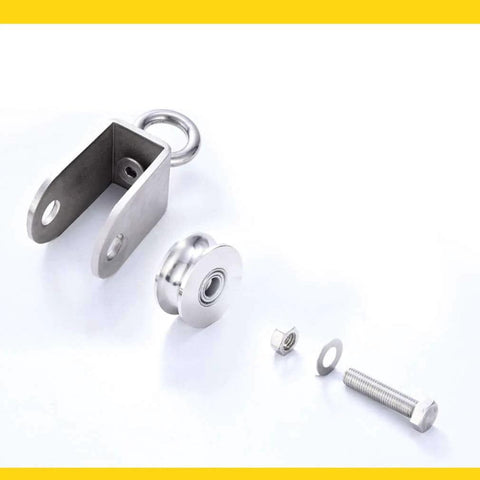 Pulley, Pulley Wheel, 2pcs Heavy Duty Sheaves Track Pulley, 304 Stainless Steel Directional Roller with 360° Rotating Ring