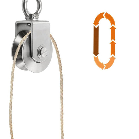 Pulley,Pulley Wheel, 2pcs Heavy Duty Sheaves Track Pulley,304 Stainless Steel Directional Roller,360° Rotating Ring view