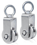 Cable Pulley Wheel Stainless Steel Swivel Pulley Block Silence Rotation Traction Wheel for Pulley System Lifting Gym Equipment Clothesline (2 Pack)