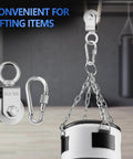 Cable Pulley Wheel Stainless Steel with Ball Bearing Carabiner used for lifting boxing bag in gym setup