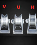 Front view of Pulley,Pulley Wheel, 304 Stainless Steel Pulley Groove Sliding Gate Roller Track Wheel,Heavy Duty Caster,2pcs.
