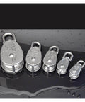 Stainless Steel Pulley M20 Single Wheel Swivel Lifting Rope Pulley Set Lifting Wheel Tools(M20) various sizes on wet surface