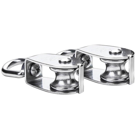 25MM Pulley System showing 2 Pcs M25 Pulleys Block with Rope and Hooks, Stainless Steel M25 Single Pulley Wheel for lifting projects.