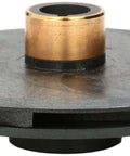 Side view of a stainless steel impeller for pumps, showing bronze center and blade design for high-efficiency liquid movement.
