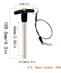 Stainless Steel 304 Push-Button Quick Release Pin T Handle Lock Pins, Pin Dia 3/8IN(9.6MM).Usage Length 65MM(2.55in) with Lanyard Cable
