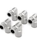 Sturdy Stainless Steel Pneumatic Male Elbow Push To Connect Fitting One Quarter Inch Tube Outer Diameter To One Quarter Inch NPT Thread 90 Degree Quick Connect Pack Of Two