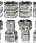 Three Quarter Inch Stainless Steel Garden Hose Quick Connect Fittings Set Of 4 Plug And Coupler, Leak Proof Durable 304.