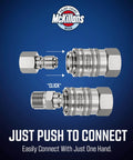 Heavy Duty Stainless Steel 3/8 Inch NPT Quick Connect Kit for Pressure Washers Four Pack with Push to Connect Fittings