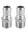 Stainless Steel Quick Disconnect Male NPT 1/2 Inch Homebrewing Connector 2 Pack For Fast Easy Brew System Hookups, Durable High Temperature And Corrosion Resistant