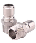 Two Pack Stainless Steel Quick Disconnect Male NPT One Half Inch Brewing Connector Sanitary Fitting For Homebrew, Heavy Duty 304 Stainless