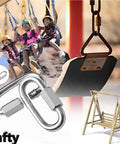 Heavy Duty Quick Link 304 Stainless Steel D Shape Locking Carabiner in use with swings for camping and pet gear, 10 pack M6.