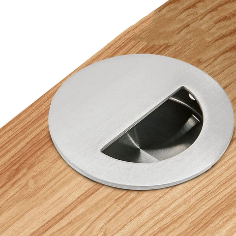 Top view of installed Set Of 4 Concealed Recessed Drawer Handles Stainless Steel 60x15mm for furniture with hidden pull hardware
