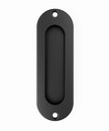 Stainless Steel Recessed Finger Pull Handle Half Inch Deep for Cabinets and Furniture with Comfortable Grip viewed from front