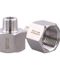 Forged 304 Stainless Steel Reducer Adapter Fitting Three Quarter NPT Female To Three Eighths NPT Male Pack Of Two High Pressure Pipe