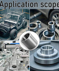 Application scope of Five Eighth Inch To One Half Inch Stainless Steel Reducer Bushing Set Of Ten Round Metal Spacers in machinery and automotive contexts.