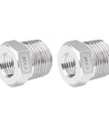 Stainless Steel Reducer Bushing One Inch Male NPT To Three Quarter Inch Female NPT Reducing Pipe Fitting Pack Of Two