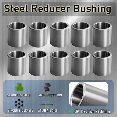 Set of ten Five Eighth Inch To One Half Inch Stainless Steel Reducer Bushing, precision CNC adapters