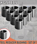Five Eighth Inch To One Half Inch Stainless Steel Reducer Bushing Set Of Ten Round Metal Spacers for Screws Bolts and Rods