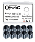 Stainless Steel Reducer Bushings Set Of 10 Three Quarters Of An Inch To Five Eighths Of An Inch Metal Spacer Adapters