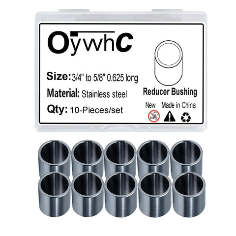 Stainless Steel Reducer Bushings Set Of 10 Three Quarters Of An Inch To Five Eighths Of An Inch Metal Spacer Adapters