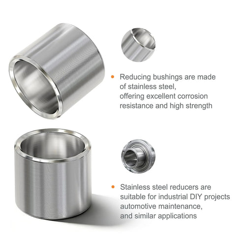 Stainless Steel Reducer Bushing Set For Screws Bolts And Rods 12 Pieces Outer Diameter Three Quarters Inch Inner Diameter Five Eighths Inch