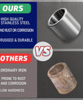 Comparison of stainless steel vs ordinary iron reducers; Five Eighth Inch To One Half Inch Stainless Steel Reducer Bushing Set Of Ten.