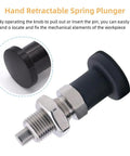 Two Pack Stainless Steel Retractable Ball Nose Spring Plunger with Return Knob, M12 Thread 1.5 Pitch, for precise machinery positioning