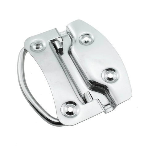 Heavy Duty Stainless Steel Ring Pull Folding Handle Set For Drawers Cabinets Doors Tool Boxes Includes Screws Two Pack