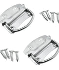 Heavy Duty Stainless Steel Ring Pull Folding Handle Set For Drawers Cabinets Doors Tool Boxes Includes Screws Two Pack