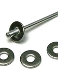 Stainless Steel Rivet Back-Up Washer Kit For 1/8, 5/32, 3/16 Inch Rivets with washers and rivet displayed