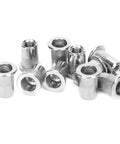50 Piece Blind Riveting Nuts Set Stainless Steel M6 Threaded Inserts Ribbed Nutserts With Back Flange for Secure Fastening