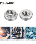 Self Clinching Rivet Nut Fastener 50 Pack in Stainless Steel Size 6 32 Thread 0.12 Inch Length 0.28 Inch Outer Diameter Heavy Duty Pro Grade