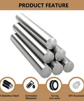 Solid Stainless Steel Rods 304, 1/16 Inch Diameter By 12 Inch Length, 10 Piece Pack stacked together