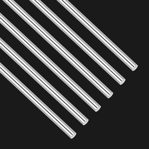 Six Pieces 304 Stainless Steel Round Rods 3mm By 300mm Lathe Bar Stock Solid Shaft Rods For DIY Projects Toy Cars Helicopters Airplanes