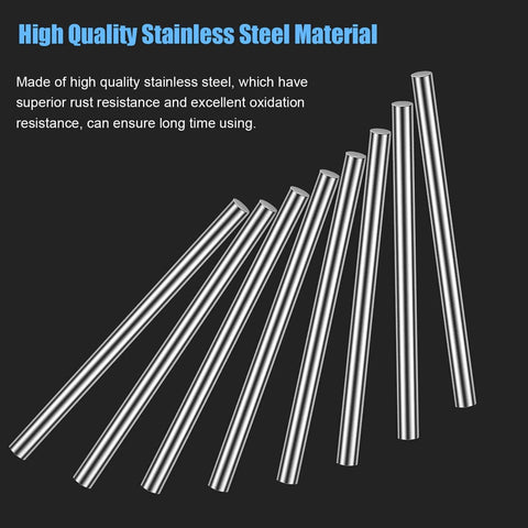 Sturdy 8.0mm By 100mm Stainless Steel Rods Set Of 6 For DIY Crafting And Model Making 304 Solid Shaft Lathe Bar Stock