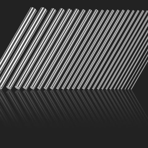 Stainless Steel Rods Assortment Kit for DIY Crafting and Model Making 27 Piece Set 100mm length, shown on black background
