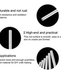 Sturdy 304 Stainless Steel Round Rods For DIY Models And Craft Projects Pack Of 10 1.8mm By 300mm Solid Shafts For Model Cars Planes
