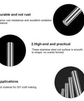 Sturdy 8.0mm By 100mm Stainless Steel Rods Set Of 6 For DIY Crafting And Model Making 304 Solid Shaft Lathe Bar Stock