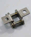 Stainless Steel Roller Chain Connector Double Join for Conveyor Transmission Single Link Chain Joiner with holes and sturdy design.